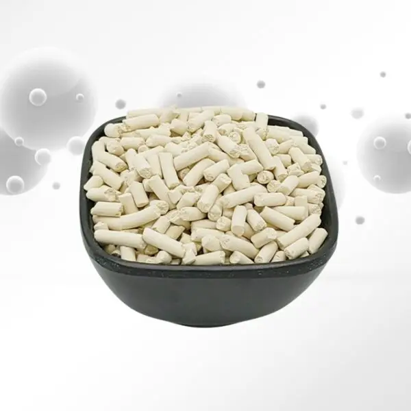 4A Molecular Sieve 3.2mm cylindrical pellets in a black container.