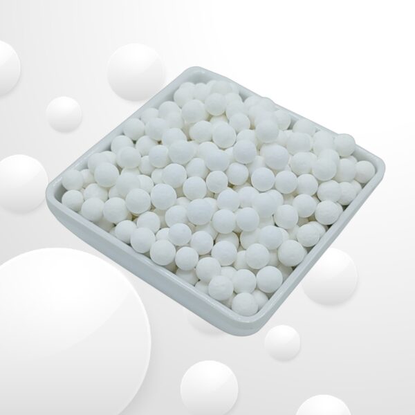 High-quality JHXF201 adsorbent spheres used for industrial purification, showcasing a uniform size and durable structure.